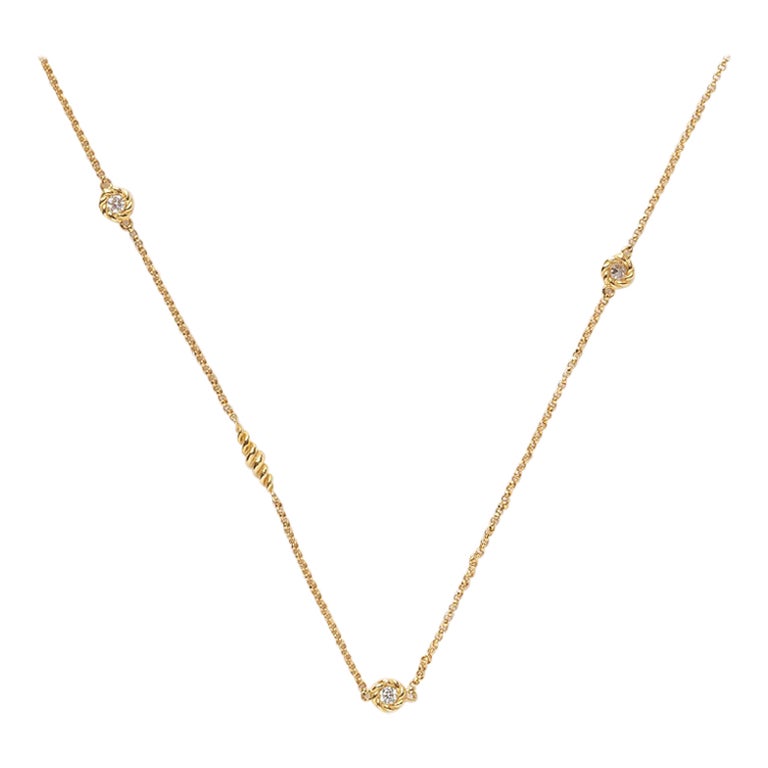 Roberto Coin New Barocco Yellow Gold 0.38ct Round Diamond Chain ...