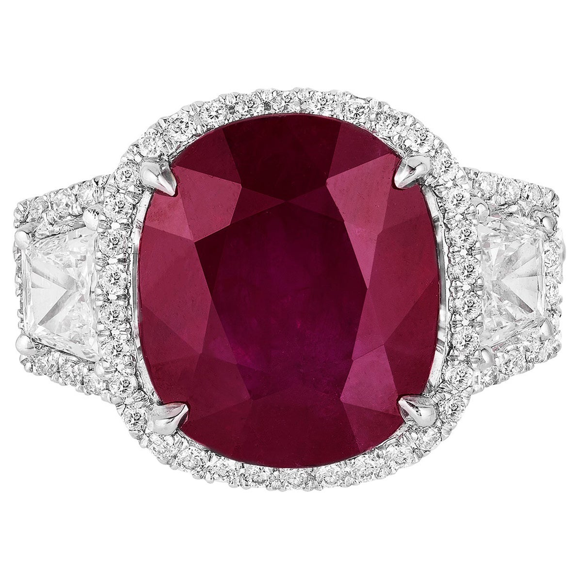 Andreoli 7,37 Karat Burma Rubin Diamant 18 Karat Weißgold Ring CDC zertifiziert