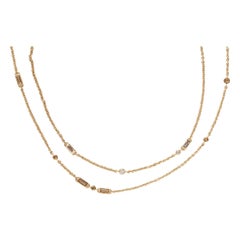 David Yurman Yellow Gold 1.84ct Round Diamond Chain Necklace
