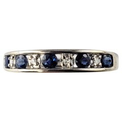 14 Karat White Gold Sapphire and Diamond Ring
