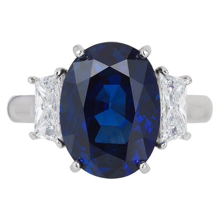 Andreoli 7.74 Carat Sapphire Diamond Platinum Ring GIA Certified For ...