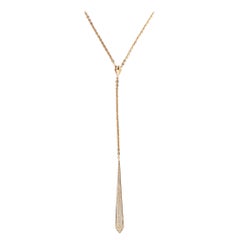 Kat Florence Collier Lariat en or jaune sans défaut avec diamant rond 0::72ct