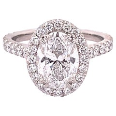 GIA Certified 2.20 Carat Oval Diamond Engagement Ring