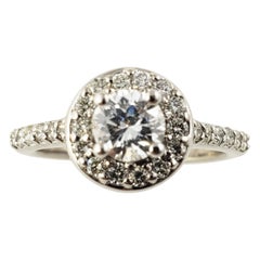 Vintage 14 Karat White Gold Diamond Engagement Ring
