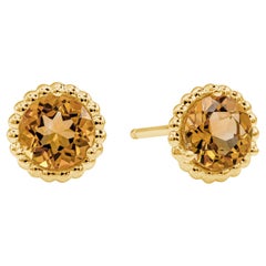 Tiffany & Co. Orange Citrine Beaded Stud Earrings in 18k Yellow Gold
