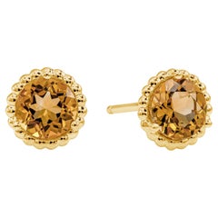 Boucles d'oreilles en or jaune 18 carats:: citrine orange et perles:: Tiffany & Co