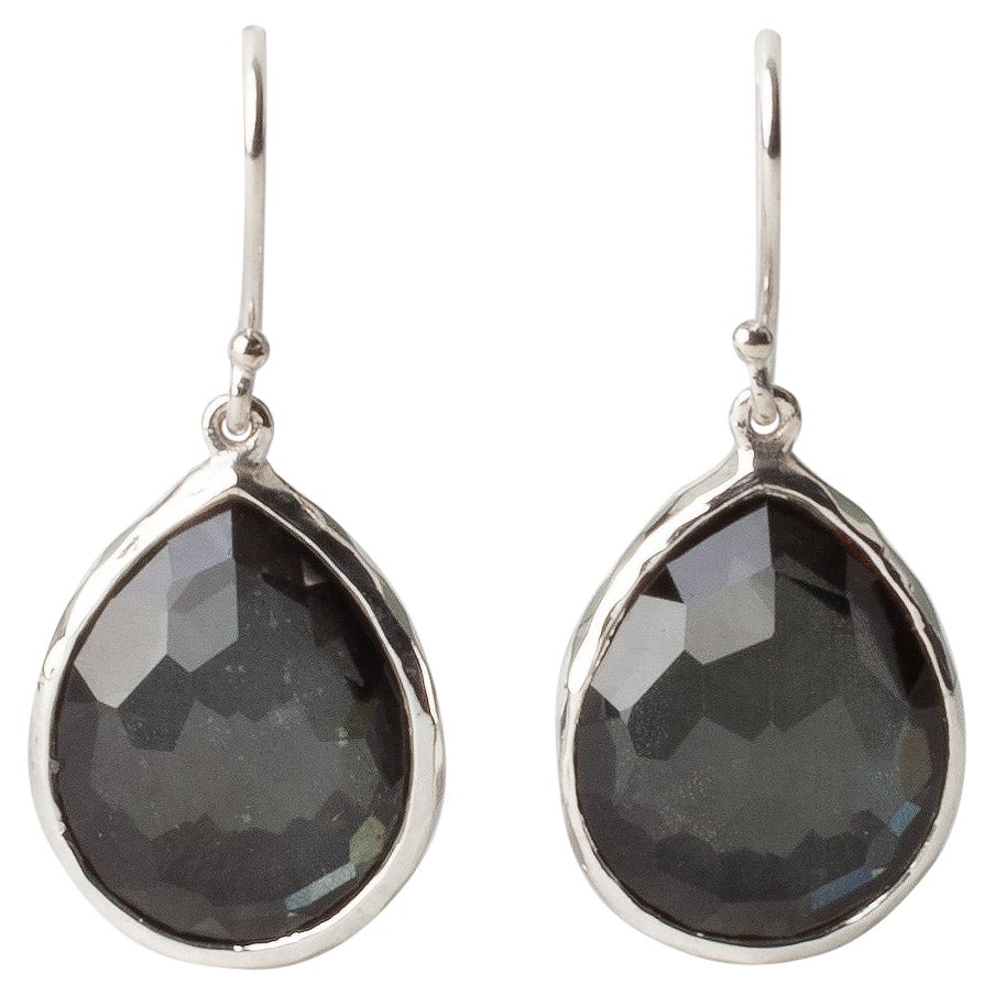 Ippolita Rock Candy Sterling Silver Pear Hematite Drop/Dangle Earrings