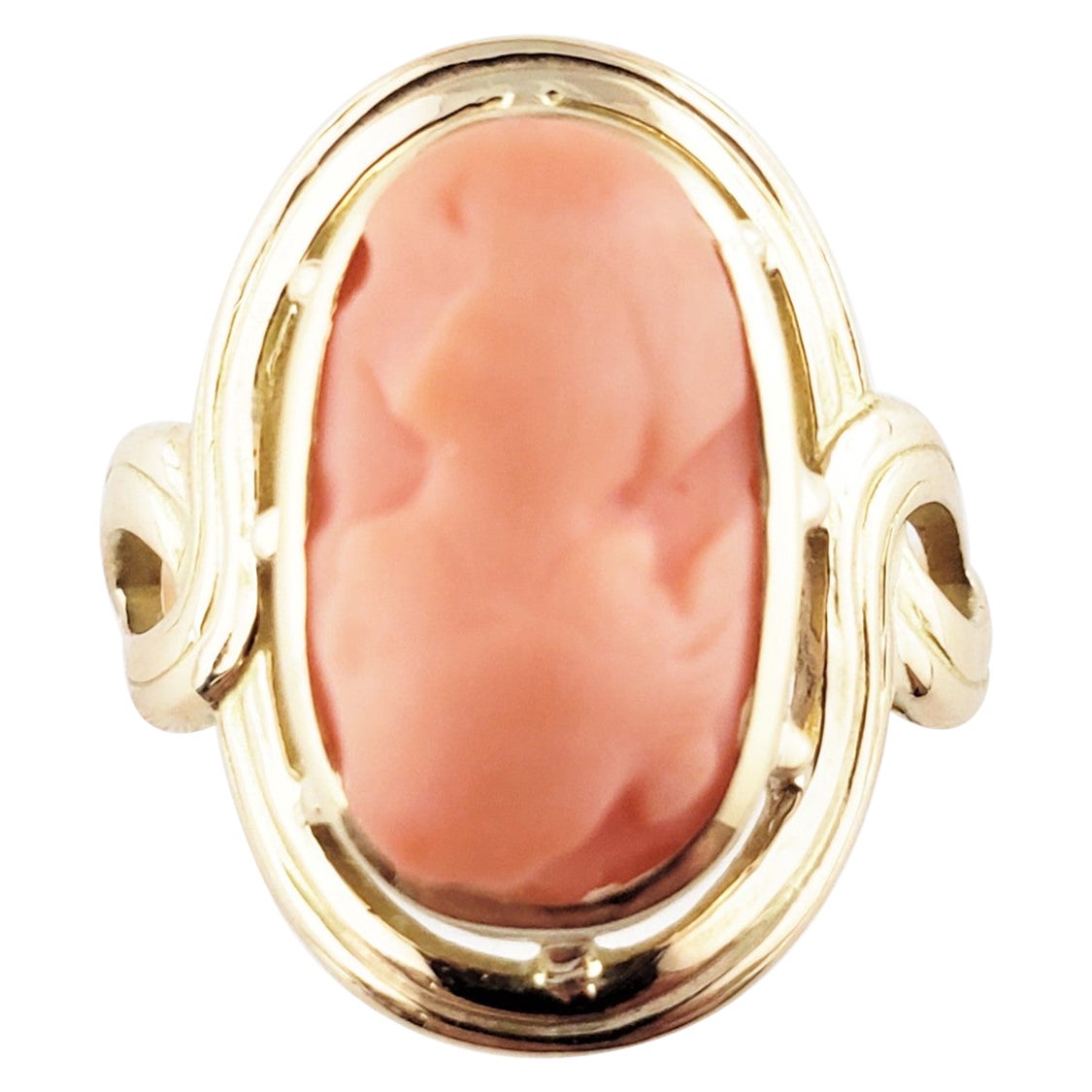 14 Karat Yellow Gold Coral Cameo Ring