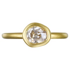 Faye Kim 18k Gold Old European Cut Freeform Diamond Ring