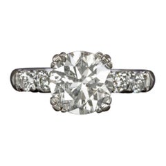 2.50 Carats Round Brilliant Cut Diamond Solitaire Engagement Ring 