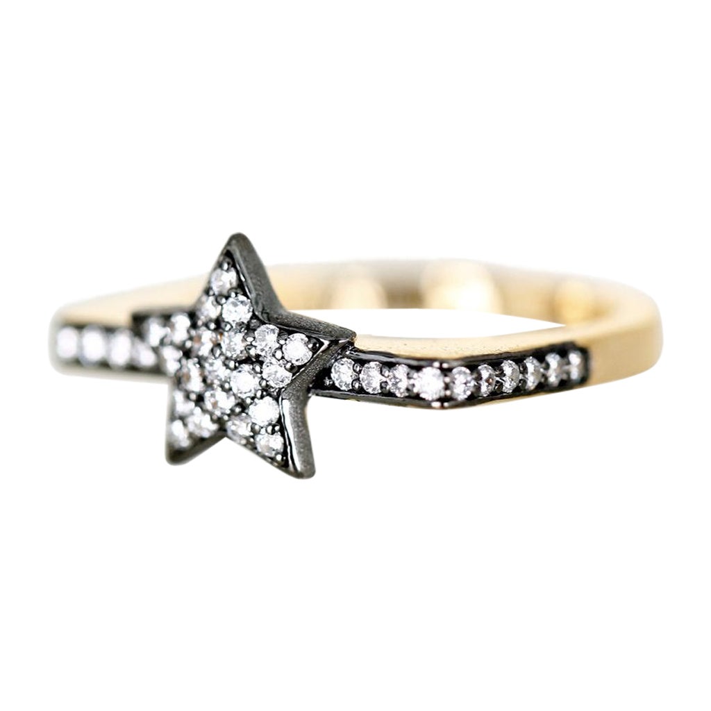 For Sale:  Ammanii Pavé Zirconia Star Ring in Vermeil Gold