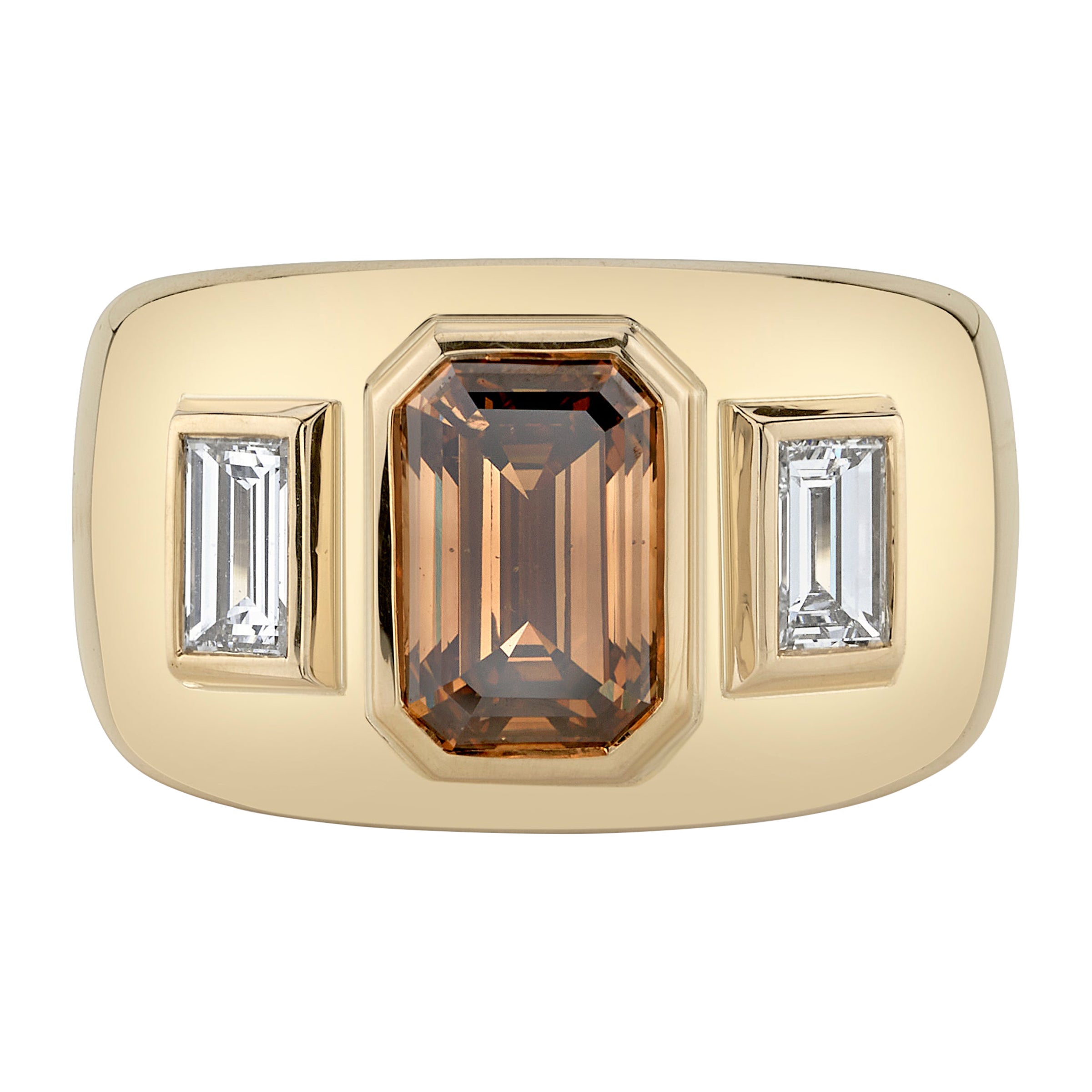 Handcrafted Beaux Emerald Cut Diamond Ring by Single Stone For Sale