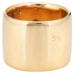 Band Cigar Ring 14k Yellow Gold Retro Fine Jewelry Wedding