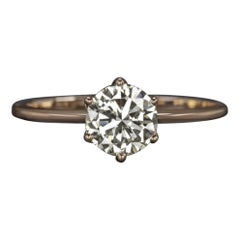1 Ct Carat Round Brilliant Cut Diamond Engagement Ring Rose Gold Solitaire