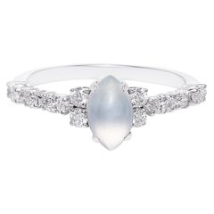 0.86ct Conch Pearl and Diamond Ring in White Gold