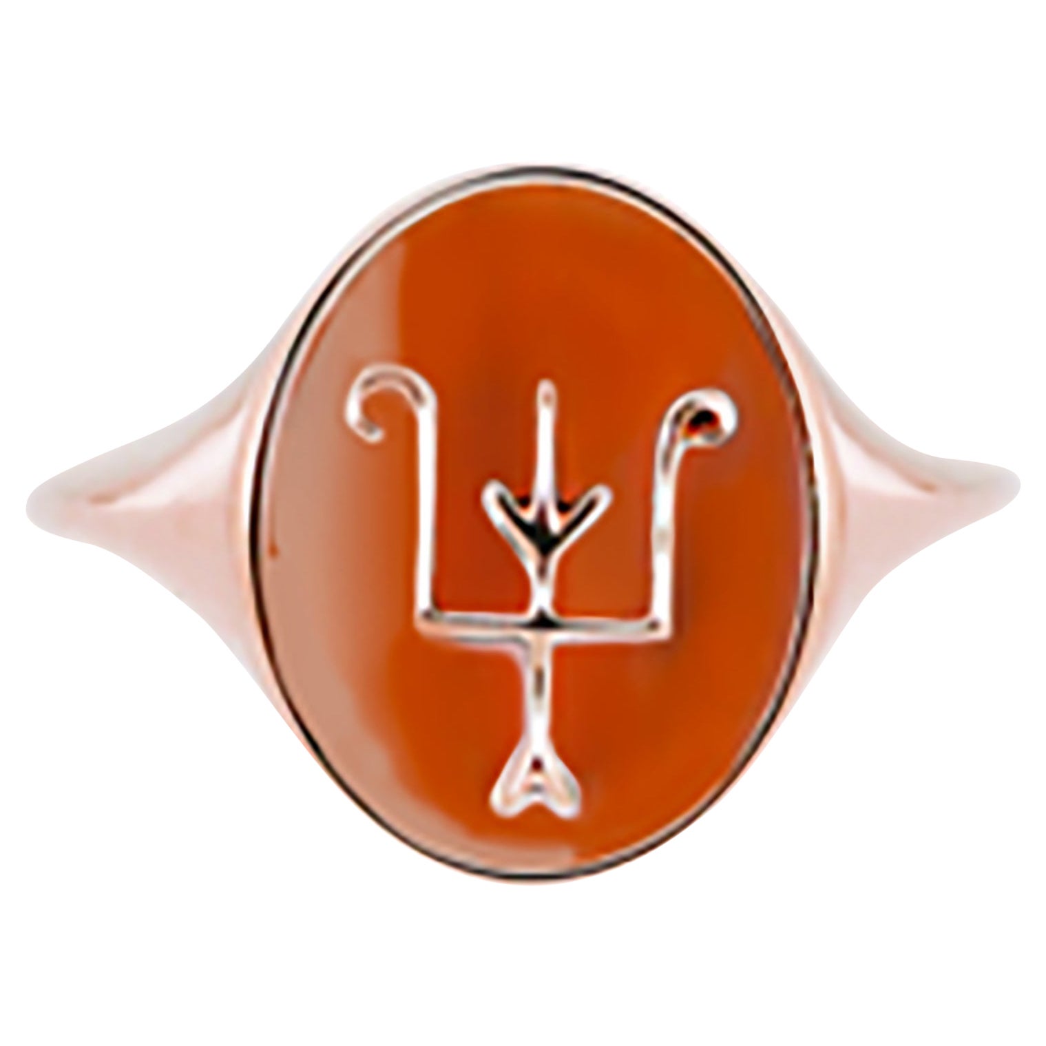 For Sale:  Namesake Signet in Carnelian and 18ct yellow gold