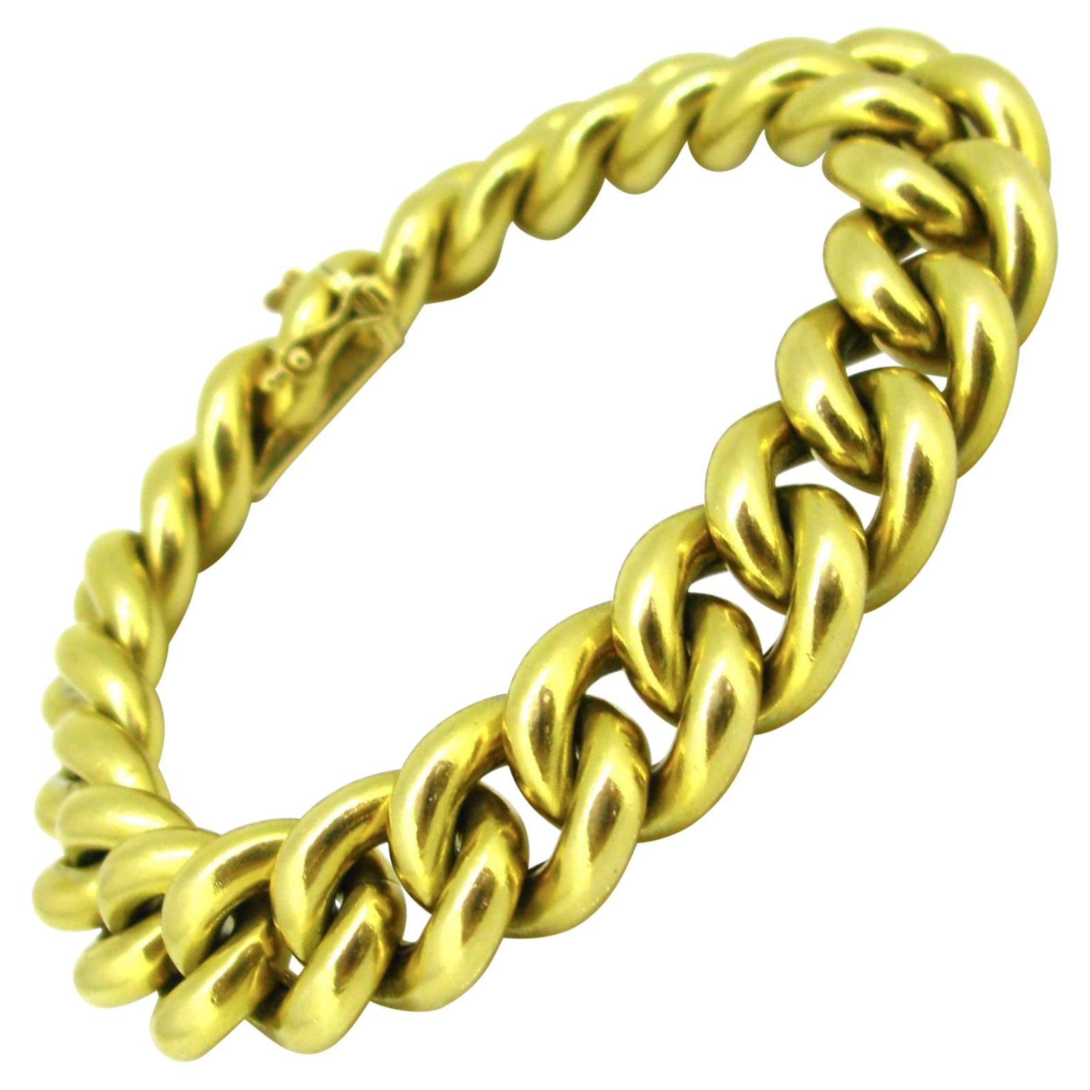 Chunky Curb Links 18kt Yellow Gold Bracelet, circa 1940