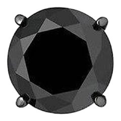 1 Carat Black Diamond Single Stud Black Rhodium Earring for Men in 14 K Gold