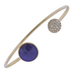 Kabana Gold Lapis Diamond Cuff Bracelet