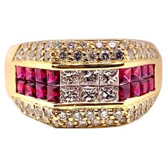 Used Burma Ruby and Diamond Ring