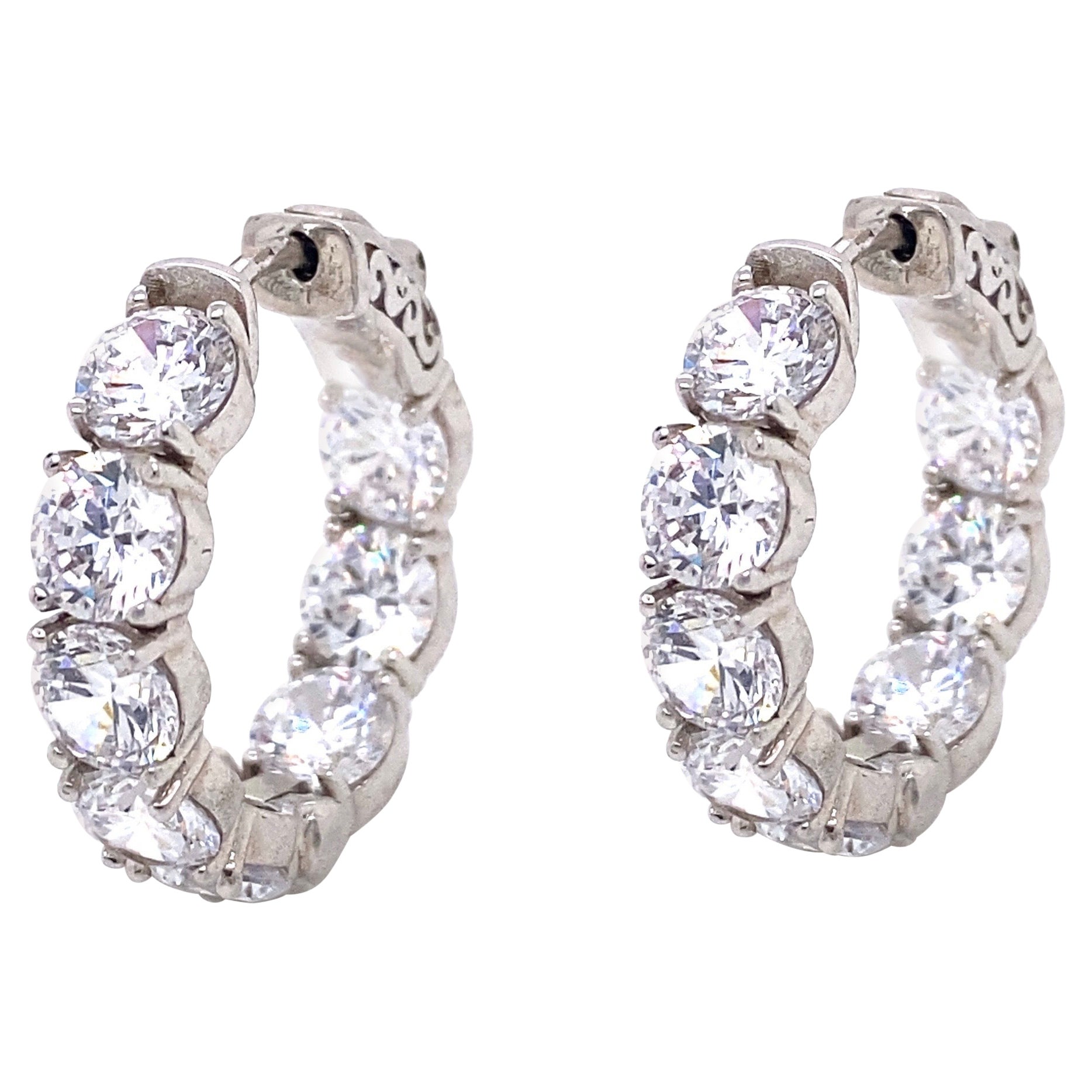 Emilio Jewelry .50 Carat Each Diamond Hoop Earrings