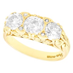 2.01 Carat Diamond and Yellow Gold Trilogy Ring