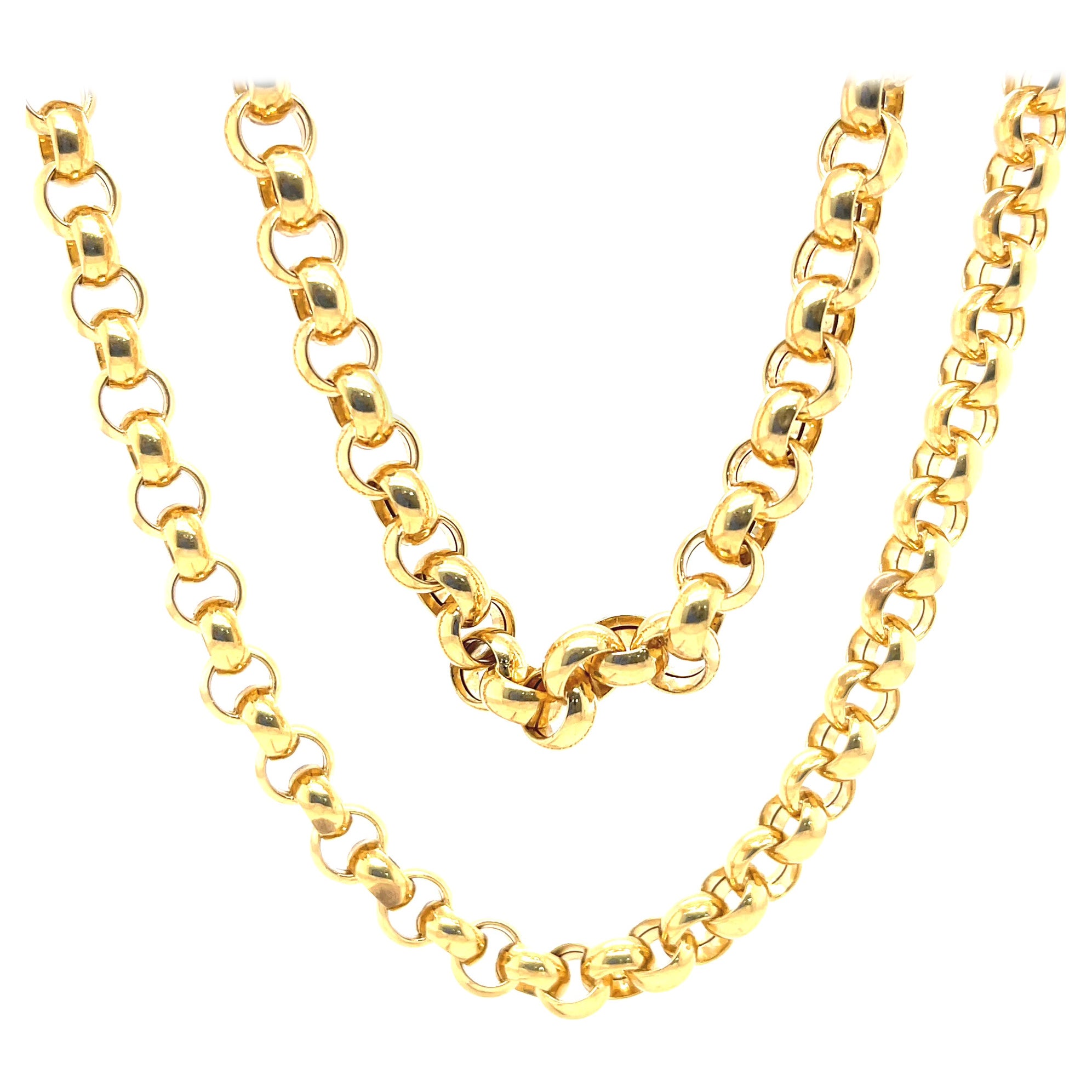 Interlocking 18 Karat Yellow Gold Link Necklace