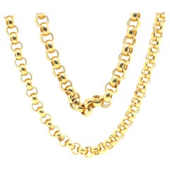 Interlocking 18 Karat Yellow Gold Link Necklace