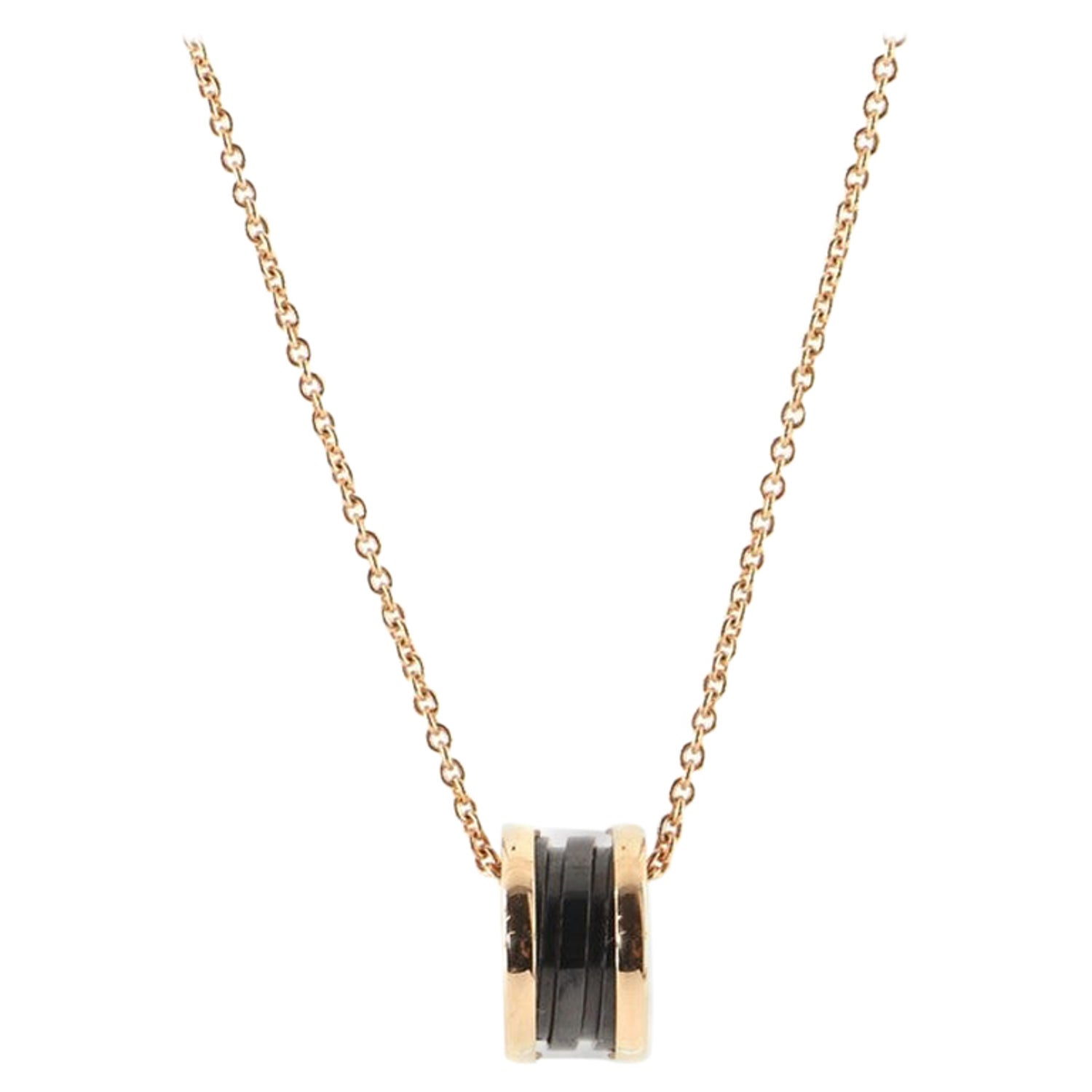Bvlgari B Zero1 Pendant Necklace 18k Rose Gold And Ceramic At 1stdibs