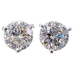 Roberto Coin Round Cento Diamond Stud Earrings 2.08 Tcw 18k WG