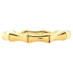 Gucci Bamboo Spring Bangle Bracelet 18K Yellow Gold Large