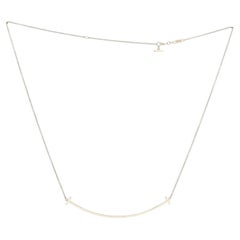 Tiffany & Co. T Smile Pendant Necklace 18K White Gold XL