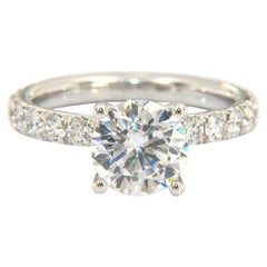 New Gabriel & Co. Shared Prong Diamond Semi Mount Ring in 14K White Gold