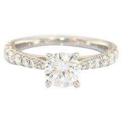 New Gabriel & Co. Diamond Straight Semi Mount Ring in 18K White Gold