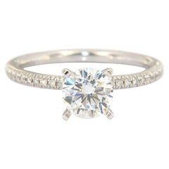 New Gabriel & Co. Diamond Straight Semi Mount Ring in 14K White Gold