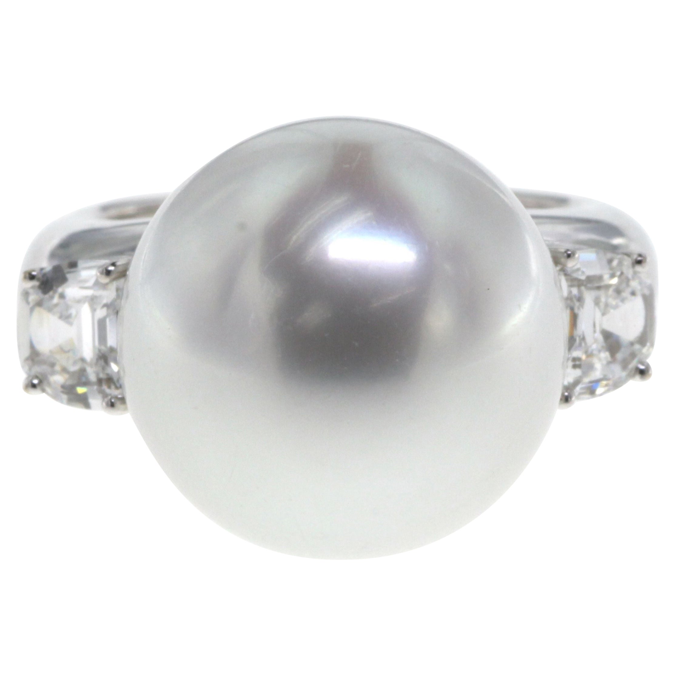 white south sea pearl engagement rings