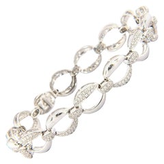 New Frederic Sage 1.62ctw Pave Diamond Oval Link Bracelet in 18K White Gold