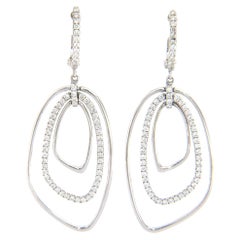 New Frederic Sage Diamond Layered Dangle Earrings in 14K White Gold