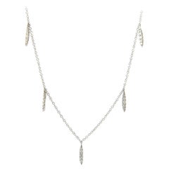 New Gabriel & Co. Pave Diamond Multi Marquise Station Drop Necklace in 14K