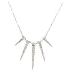 New Gabriel & Co. 0.66ctw Diamond Spray Dangle Necklace in 14K White Gold