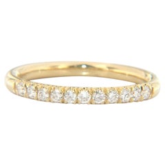 New Gabriel & Co. French Pave Diamond Wedding Band Ring in 14K Yellow Gold