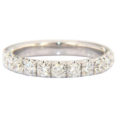 New Gabriel & Co. French Pave Diamond Wedding Band Ring in 14K White Gold