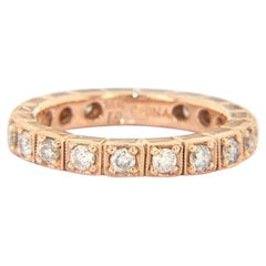 New 0.65ctw Diamond Milgrain Eternity Wedding Band Ring in 14K Rose Gold