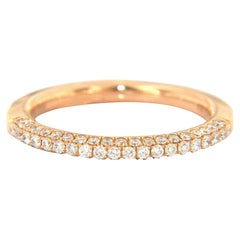 New Pierro Milano 0.46ctw Pave Diamond Wedding Band Ring in 18K Rose Gold