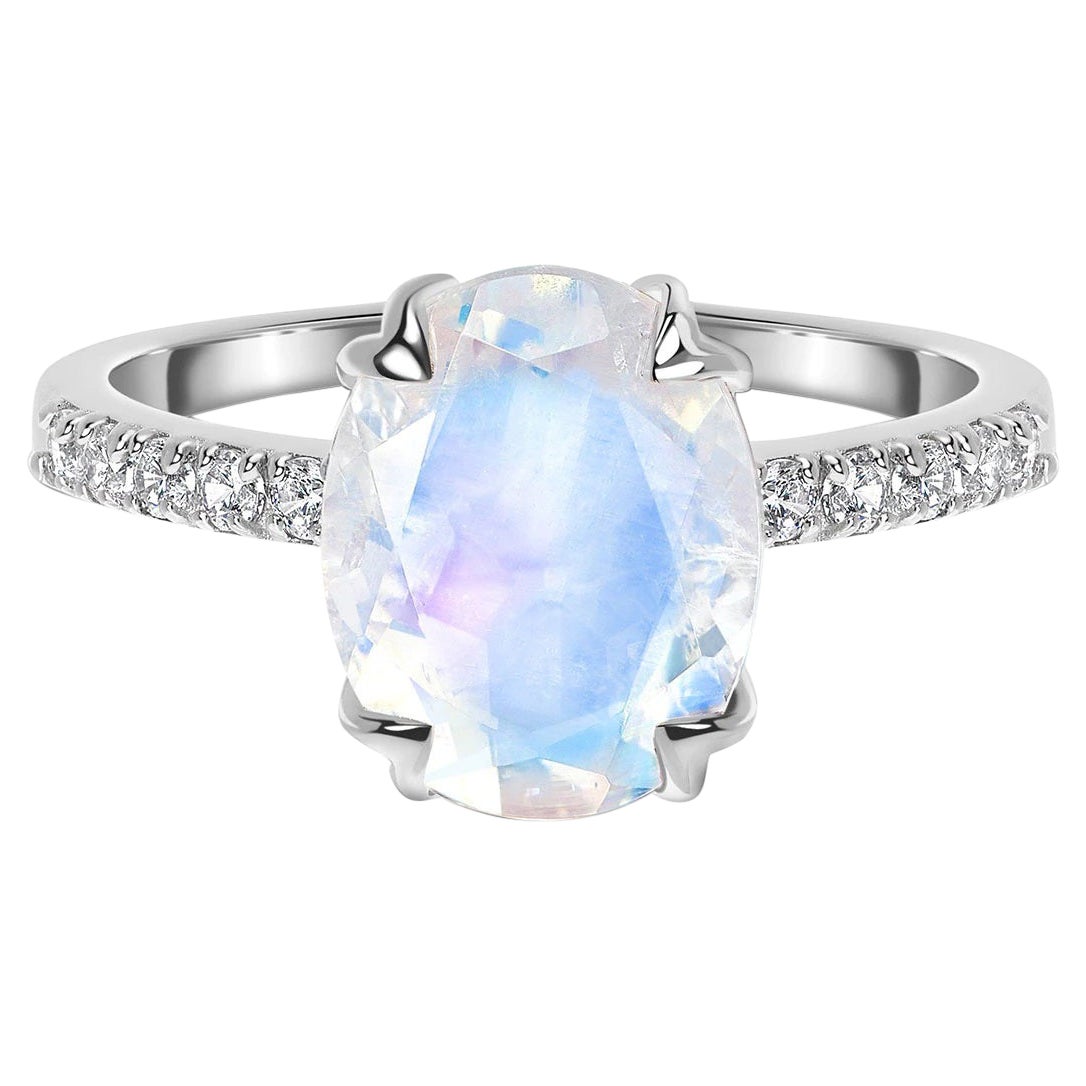 Moonstone Ring Sterling Silver For Sale