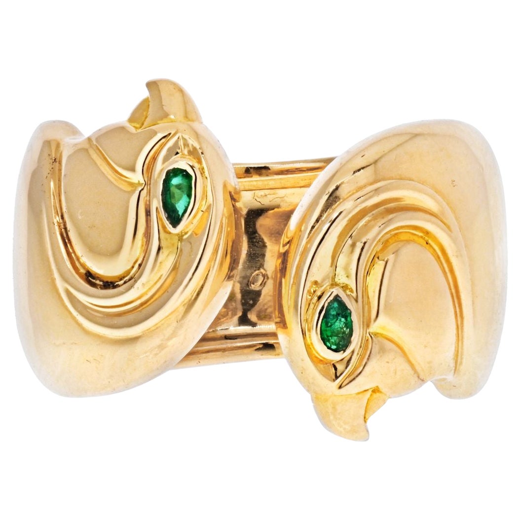 Cartier 18K Yellow Gold Falcon Head Anoubois Ring For Sale