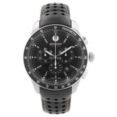 Movado Series 800 Chronograph Steel Black Dial Quartz Mens Watch 2600096