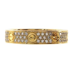 Cartier Love Wedding Band Pave Diamonds Ring 18K Yellow Gold and Diamonds