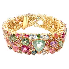Laura Munder - Kaléidoscope de pierres de couleur - Bracelet en or jaune