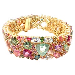 Laura Munder Kaleidoskop Farbe Stein Gelbgold Armband